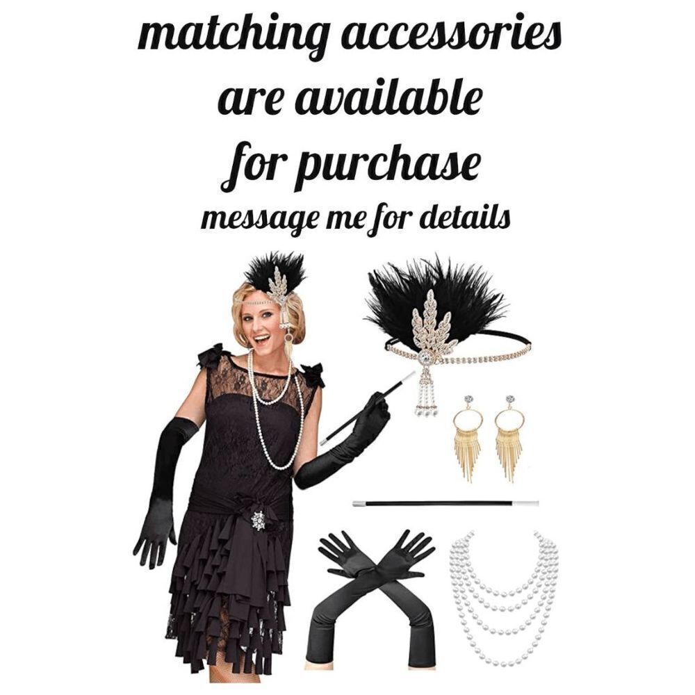 ✨ Flapper Great Gatsby 1920s Retro Tassel Fringe Sequin Midi Black Dress XL NEW - Picture 10 of 13